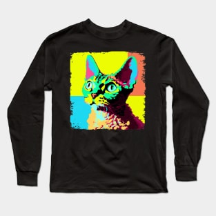 Devon Rex Pop Art - Cat Lover Gift Long Sleeve T-Shirt